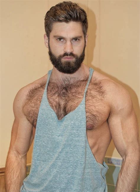 shirtless male muscular thighs hairy chest beard masculine hunk photo