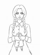 Coloring Pages Addams Wednesday Family Book Forbidden sketch template