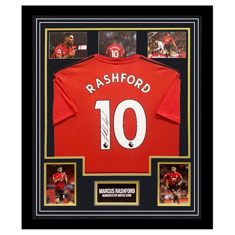 signed marcus rashford jersey framed manchester united icon shirt