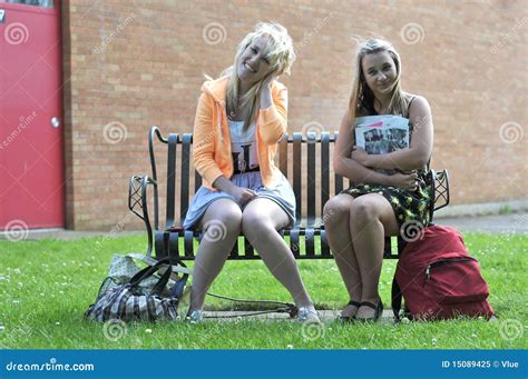 teenage girls sitting in front stock image image of face friends