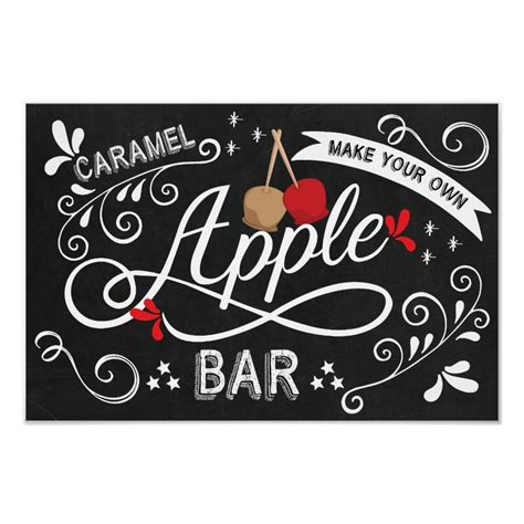 caramel apple bar event sign zazzle caramel apple bars apple bars caramel apples
