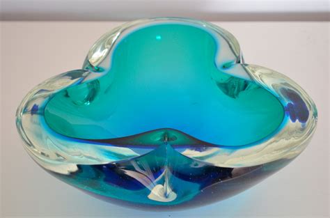 large sommerso murano glass bowl  flavio poli   sale  pamono