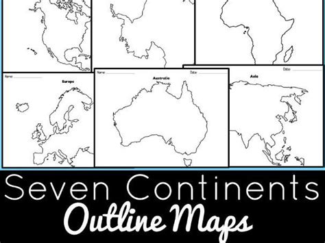 continents outline maps teaching resources