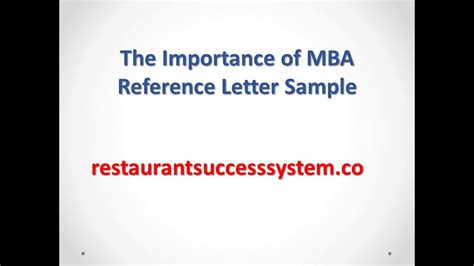 mba reference letter sample master  template document