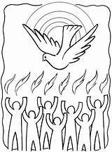 Pentecost Holy Spirit Coloring Pages Fire Tongues Color Sheets Sunday School Choose Board Bible Esprit Saint Catholic sketch template