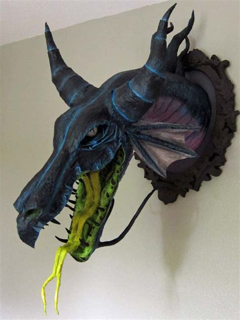 look at this incredible paper mache bust of dragon maleficent look at it the mary sue