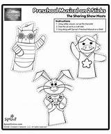 Sprout Sharing Show Coloring Kids Puppets Preschool Musical Pages People Patty Choose Board Little sketch template