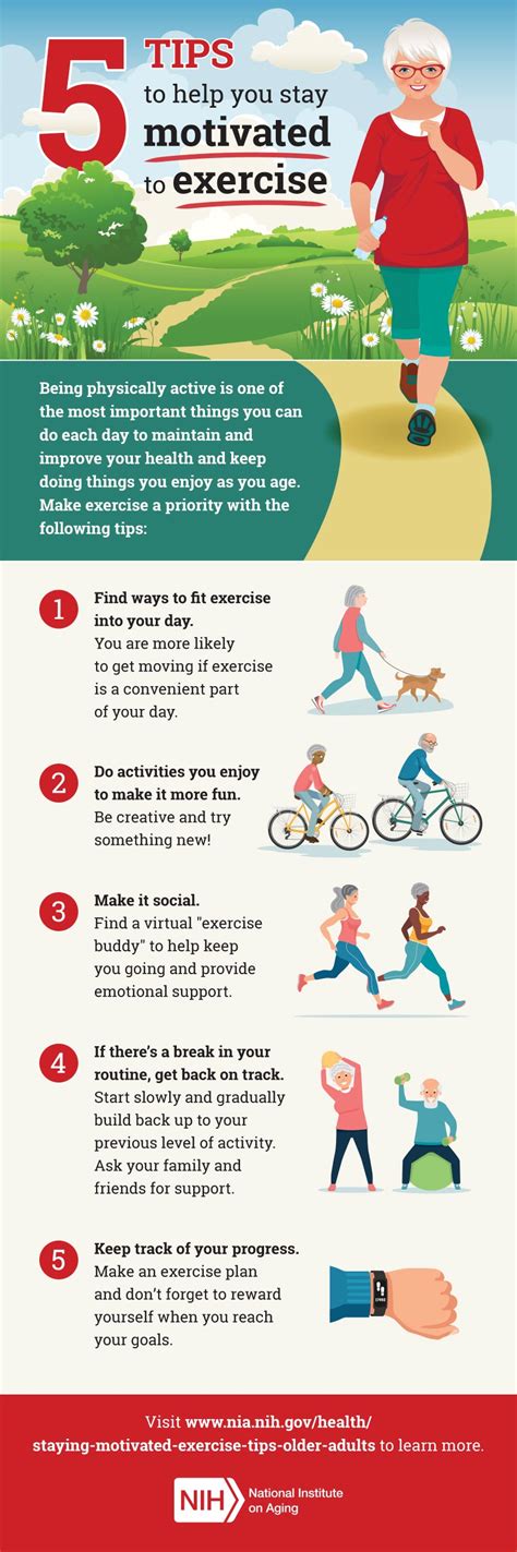 tips    stay motivated  exercise national institute  aging