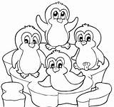 Penguin Coloring Pages Cartoon Kids Penguins Printable Cute Animal Para Sheets Print Clipart Winter Baby Puffle Colorear Pinguinos King Adelie sketch template