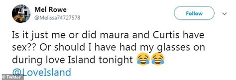 love island fans are convinced maura and curtis had sex daily mail online