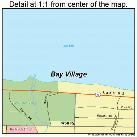 bay village ohio street map  maps  ohio