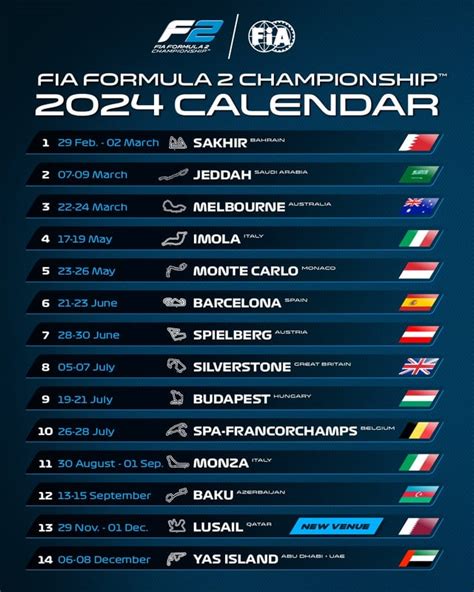 2024 F2 And F3 Calendars Announced R Formula1