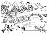Nature Coloring Pages Printable Kids Colouring Color Scene Sheet Print Blank Book Scenery Scenes sketch template