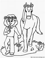 Coloring Cheval Bambina Cavallo Caballo Fillette Krone Colorare Personnages Chevaux Blumen Colorear Caso Posto Cambiare Potete Dacolorare sketch template