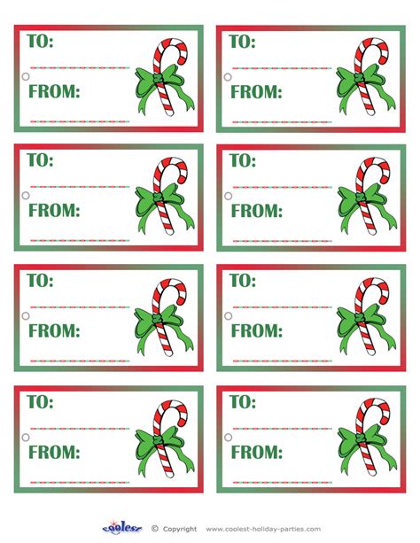 printable colored candycane gift tags coolest  printables