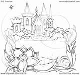 Castle Coloring Outline Clipart Royalty Illustration Rf Bannykh Alex Regarding Notes sketch template