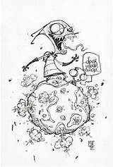 Skottie Young Zim Invader Illustration Skottieyoung Sketch Fan Singing Illustrations Sketches Marvel Daily Inks Drawings sketch template