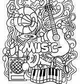 Coloring Music Pages Musical Notes Printable Mandala Instruments Instrument Kindergarten Adults Color Themed Disney Easy Getcolorings Adult Kids Drawing Listening sketch template