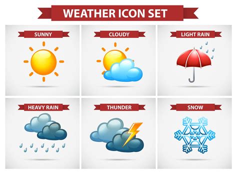weather icon set   weather conditions  vector art  vecteezy