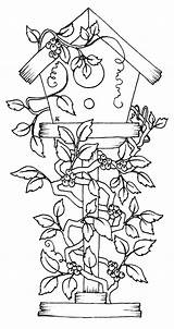 Coloring Pages Birdhouse Color Bird House Printable Flowers Getcolorings sketch template