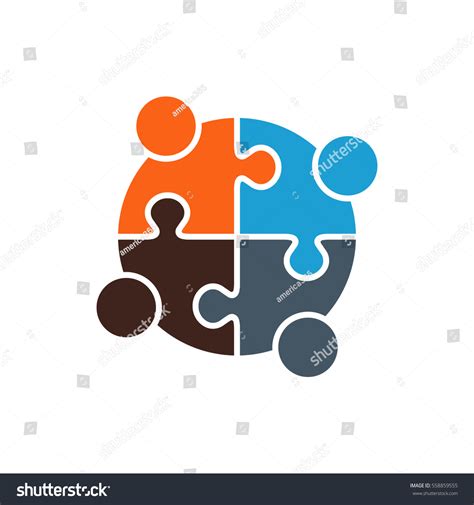 people group solving problem logo vector stock vector