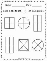 Grade Fractions First Worksheets 1st Math Worksheet Kindergarten Teacherspayteachers Color sketch template