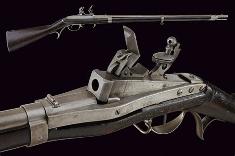 model  hall  breech loading flintlock rifle terzo tipo barnebys
