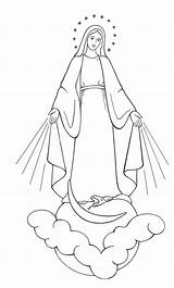 Senhora Nossa Blessed Vierge Virgen Fatima Draw Gracas Bordar Testament Conceição Imaculada Mãe Tecido Riscos Adventni Immacolata Visitar Eventyr Religiosa sketch template