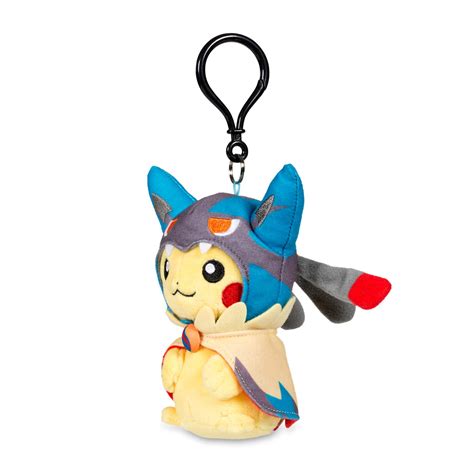 mega lucario costume pikachu with cape and hood keychain plush