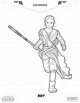 Rey Coloring Wars Star Force Awakens Printable sketch template
