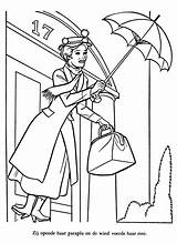 Coloring Poppins Mary sketch template