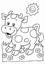 Cow Coloring Pages Print Easy Farm Animal Printable Sheets Kids Colouring Tulamama sketch template