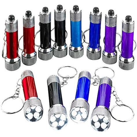 mini led flashlight keychains  pack assorted colors  inches plastic pocket  ebay