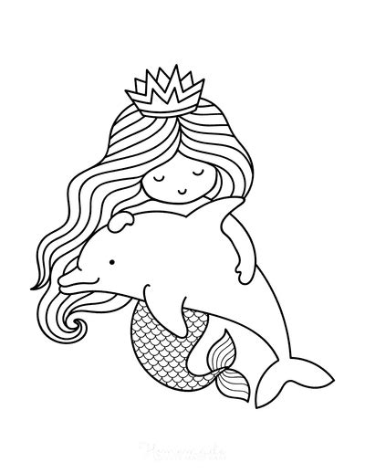 drawing   mermaid   dolphin   arms   crown   head