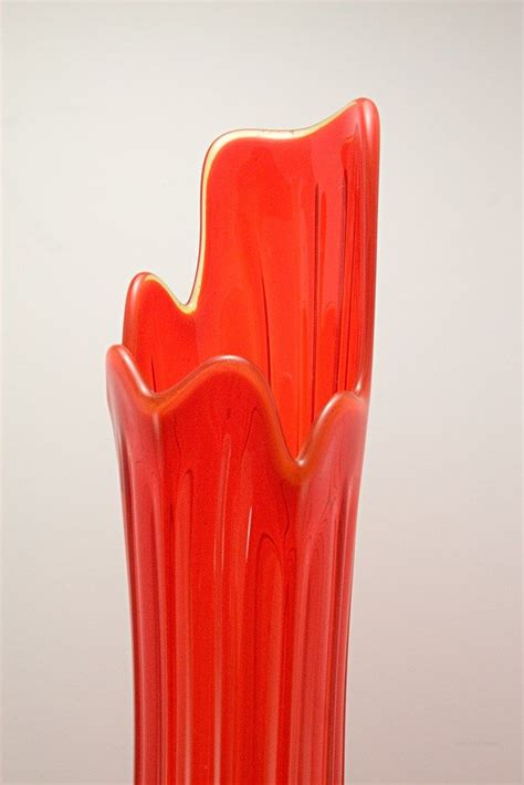 Retro Glass Floor Vase In Persimmon 1960 1970 Glass Floor Vase