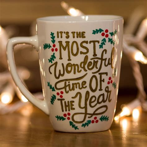 wonderful time   year coffee mug christmas mug hand designed mug