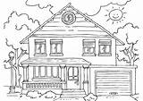 House Coloring Exterior Printable Pages sketch template