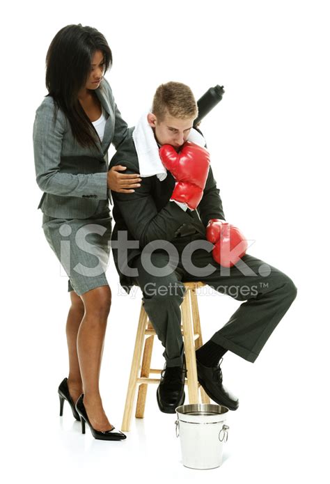 businessman showing defeat  businesswoman stock photo royalty