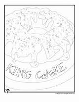Coloring Mardi Gras Pages Printable King Cake Woojr sketch template