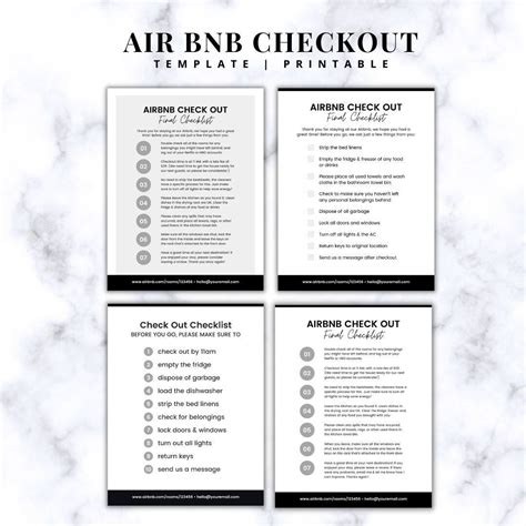 airbnb guest check  checklist sign template editable etsy france