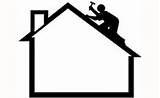 Roof Roofing Clipart Repair Clip Roofer Cartoon Logos Construction Contractor Maintenance Logo Cliparts Property Outline Church Remodeling Roofline Building Improvement sketch template