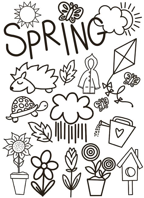 coloring pages spring fun outdoor activity coloring  etsy