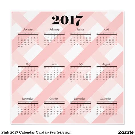 pink  calendar card zazzle printable planner calendar cards