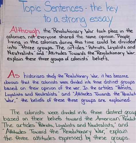 topic sentence   key element  writing  topic