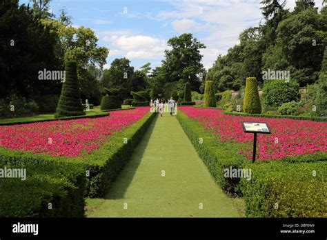 formal english garden  path  colourful flowerbeds stock photo alamy