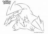 Pokemon Excadrill Coloring Pages Printable Kids sketch template