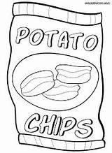 Coloring Chips Pages Potato Chip Colouring Fylla Teckningar Printable Se Bildresultat För Easy Kids Popular Google sketch template