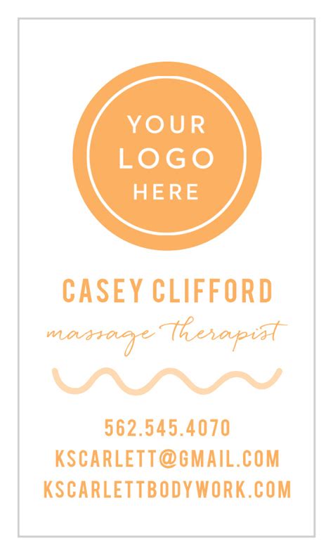 massage therapist logo business cards by basic invite