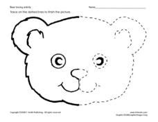 bear tracing activity worksheet  pre  kindergarten lesson planet