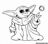 Yoda Grogu sketch template